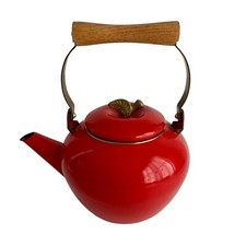 Kitchen Concepts Vintage Red Enamel Apple Tea Kettle