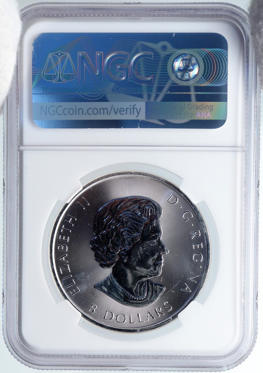 2016 CANADA Queen Elizabeth II SNOWY GYRFALCON 1.5 OZ Silver $8