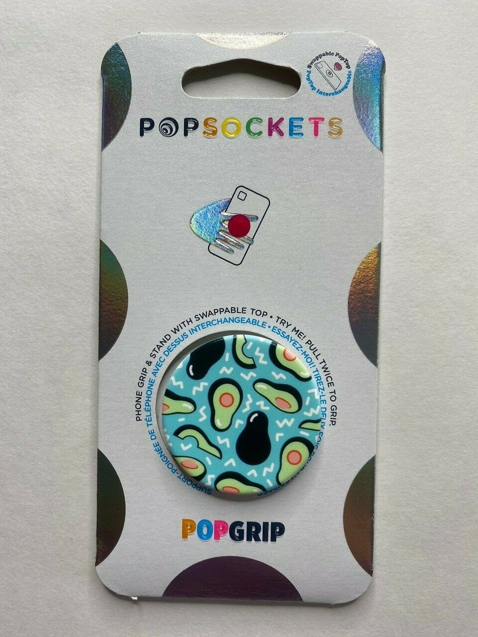 PopSocket Avocado Party Blue Holder Grip PopSocket Swappable Top AUTHENTIC!-image