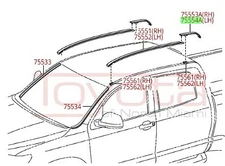 Genuine OEM Toyota 07-17 Tundra Double Cab Roof-Drip Molding Full Set