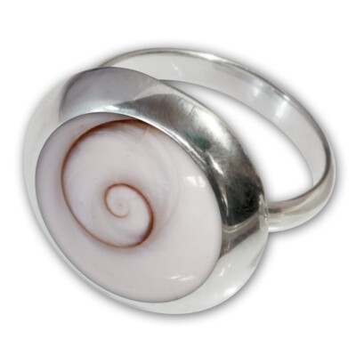 Ring Silber 925 Damen offener Shiva Auge Muschel Ring Silber Fingerring