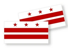 Washington D.C. Flag - Set of 4 Vinyl Sticker / Adhesive Decals Various Sizes