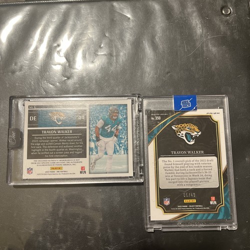 2022 Panini One Travon Walker Rookie Auto /99 & Select Suite Lvl Red Mojo /49 - Picture 2 of 2