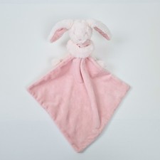 M&S Pink Rabbit Soft Toy Plush Comforter Soother Blankie Unused 06582043