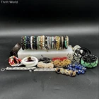 Vintage to Modern Costume Jewelry Bracelet Lot 40+ Mixed Beaded Rhinestone
