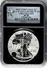 2013 W REVERSE PROOF SILVER EAGLE FROM WEST POINT MINT SET ER NGC PF70 GOLD STAR