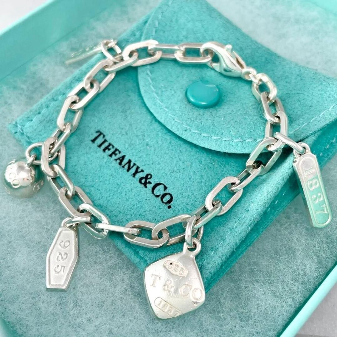 Tiffany Multi Charm Ellipse Chain Bracelet in Light 5Fe Condition Pre-Owned  