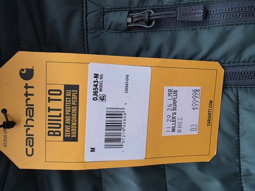 GIACCA ANTIPIOGGIA ISOLATA CARHARTT RAIN DEFENDER $100 | VESTIBILITÀ RILASSATA | Verde | Medium - Foto 6 di 6
