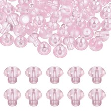 80 Pcs Mushroom Glass Beads 14mm Craft Beads for Jewelry DIY, Light Pink