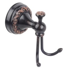 Black Antique Brass Wall Mounted Bathroom Copper Double Towel Robe Hook