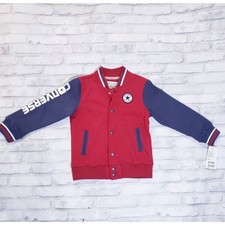 NWT Varsity-Style Red and Navy Button Up Converse Jacket