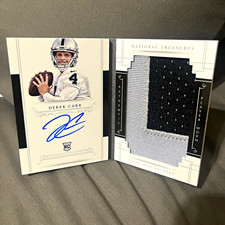 2014 National Treasures Derek Carr Jumbo Rookie Signatures Auto Booklet /99