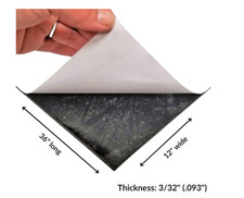 Neoprene Solid Sheet with PSA 3/32" Thick x 12" wide x 36" long 60A Duro, Black