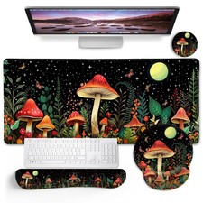Blusabaca Mushroom Mouse Pad, Funny Cute Desk Mat Large Gaming Mouse Pad with