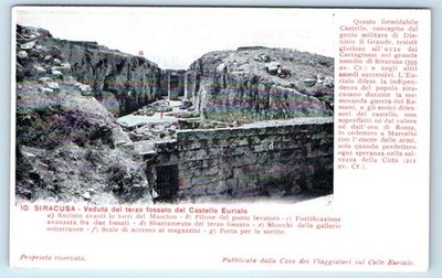 Siracusa - Veduta del terzo fossato del Castello Eurialo - ITALY Postcard