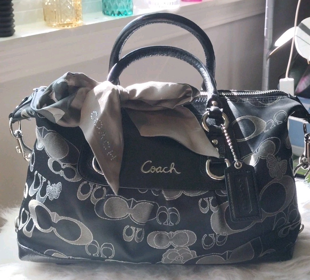Coach ASHLEY Butterfly Signature Monogram Hand/Shoulder Bag Rare 