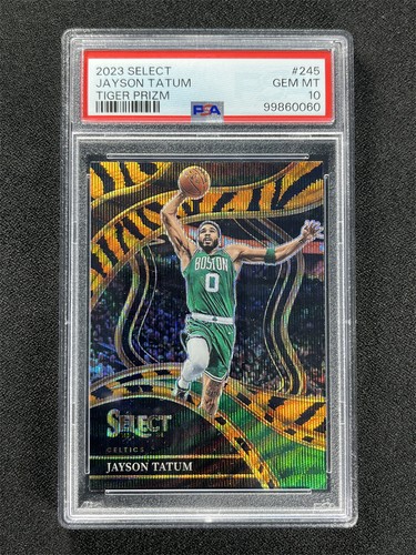 2023-24 Panini Select Jayson Tatum #245 Courtside Tiger Case Hit SSP PSA 10 Mt