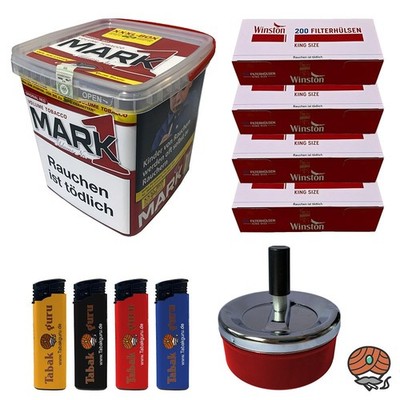 Mark Adams No. 1 Stopftabak/Volumentabak 400g XXXL-Box, Winston Hülsen, Zubehör