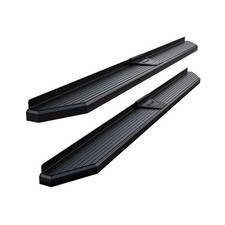 APS 6-inch Black Stainless Steel Powder Coated Flat Style Running Boards Si...