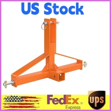 New 3 Point 2 in Trailer Hitch Receiver for Category 1 Tractors Adapter Orange