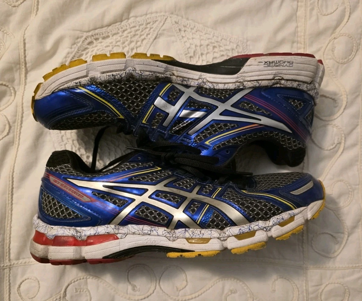 Men\'s 11.5 Asics Gel Kayano 19 T342N 9091 Black/Lightning/Blue‎ RUNNING Shoe Asics Gel Kayano 19 T342N 9091 Black/Lightning/Blue RUNNING  main image 3