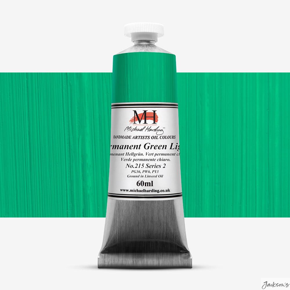 Michael Harding Artists Oil Paint Cold Pressed Linseed Oil 60ml Permanent Gre...