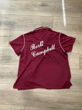 VTG King Louie Men's Maroon Chain Stitch 70s Bowling Shirt Sz 42 Berti