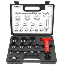 Hollow Punch Kit with Pin Point Punch Shaft Hole Cutter Set Gasket Punch Tools G