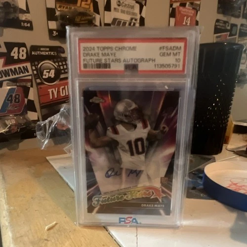 2024 Topps Chrome Drake Maye Rookie Auto PSA 10 Patriots Future Stars