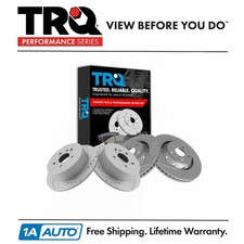 TRQ Front & Rear Ceramic Brake Pad & Performance Rotor Kit for Toyota Venza