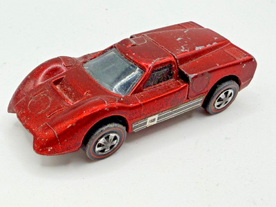 VINTAGE 1967 HOT WHEELS DIECAST 1/64 SCALE REDLINE METALLIC RED FORD J-CAR
