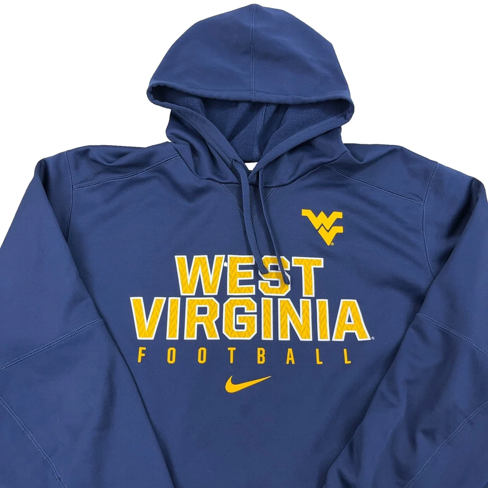 West Virginia Mountaineers Hoodie Men XXL 2XL Nike Therma Fit WVU Football Adult - Image 2 of 4