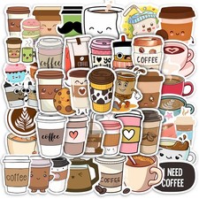 10/25/50PCS Leisure Kawaii Vintage Tea Coffee Stickers DIY Skateboard Laptop Lug