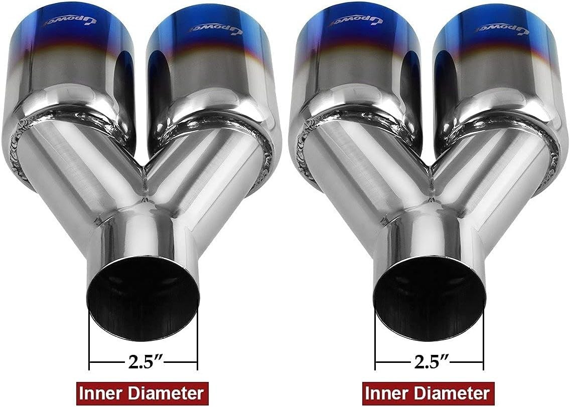 Tubo de punta silenciador cola de escape con salidas dobles rectas universal