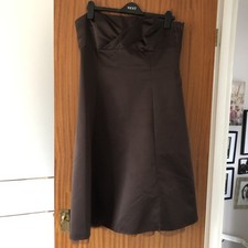 Debut Ladies Brown Satin Style Occasion Evening Wedding Guest Holiday Dress, 16