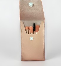 8 Piece Mini Makeup Brush Set With Case Pink New
