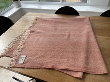 BRONTE at HOME (Moon) soft terracotta herringbone weave wool throw, 150cmx140cm