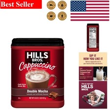 Hills Bros Instant Coffee Double Mocha Cappuccino Caf Quality at Home, 16 Oz