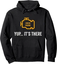 Check Engine Yup It's There Auto Repair Funny Car Unisex Hooded Sweatshirt