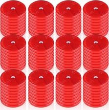 96 Pcs Front Round Reflector for Driveway Fence Gate Posts Trailers Safety Red