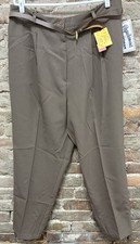 NWT Vintage Requirements Belted Tan Dress Pants Womens Size 24W / 38 Made in USA