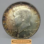 1964 Kennedy Silver Half Dollar, 90% Silver, Toned - #C58930NQ