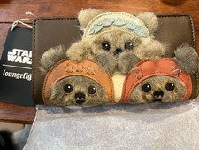Cartera de piel sintética Loungefly Star Wars Ewok con licencia Disney nueva con etiquetas