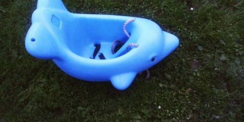 Vintage Step 2 Baby Toddler Blue Dolphin Outdoor Swing Made In USA Read Descript