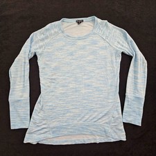 Champion Elite Blue Long Sleeve Rayon Blend T-Shirt Women's S