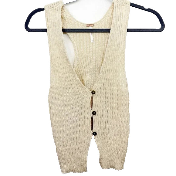 Free People Seascape Sweater Vest In Sand Size XS View 2