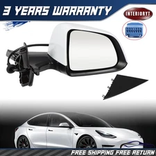 Right Passenger Side Mirror Power Fold Heated White For Tesla Model Y 2020-2023