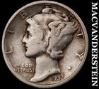 1937 Silver Mercury Dime - Scarce  Better Date  No Reserve  #G8948