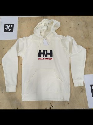 Helly Hansen Hoodie Weiß HH Logo Sweatshirt Unisex Pullover Größe 48x67