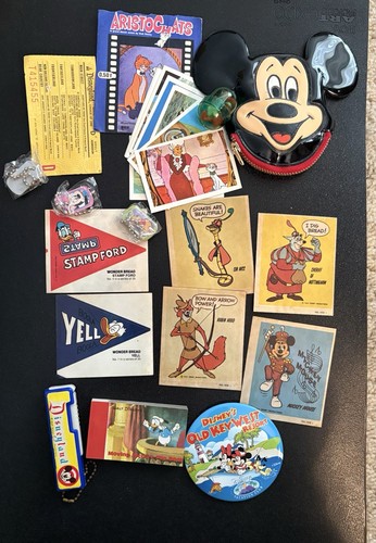Vintage Disney Lot 1970s Wonder Bread Disney Aristocats D Ticket Robin Hood